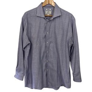 EE2- mens purple buttondown dress shirt size 17.5-34